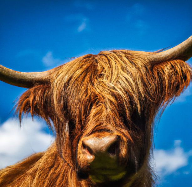 The head of a Highland cattle by HGU Foto