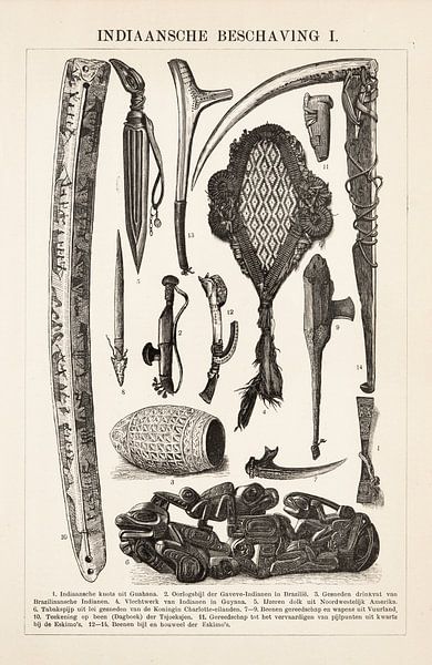 Vintage engraving Indian civilisation I by Studio Wunderkammer