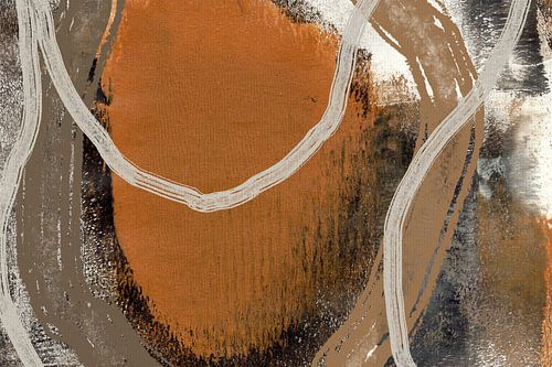 Japandi. Wabi-Sabi landschap met penseelstreken