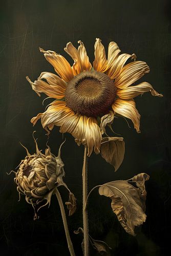 Zonnebloem in verval