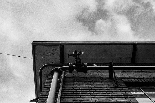 Détail d'un atelier industriel à Zaandam et analogique