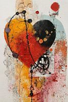 Abstract Painting - Heart in Red Black: Powerful and Expressive