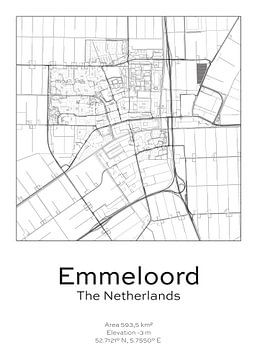 City map - Netherlands - Emmeloord by Ramon van Bedaf