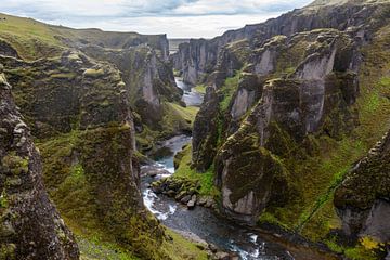 fjaðrárgljúfur, een prachtige kloof in IJsland van Linda Schouw