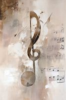 Muzieknoot abstract beige