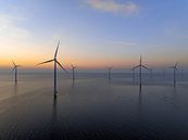 Wind turbines in an offshore wind park during sunset by Sjoerd van der Wal Photography thumbnail