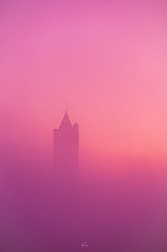 Eusebius Arnhem Church tower in the fog