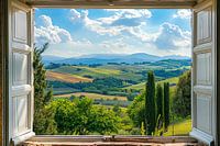 look out the window overlooking a beautiful landscape