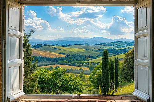 look out the window overlooking a beautiful landscape