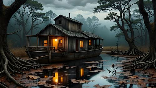 Houseboat on a river
