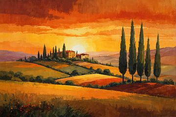 Landschap in Toscane van Jan Bouma