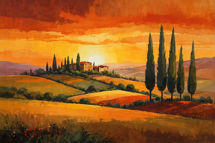 Landschap in Toscane van Jan Bouma
