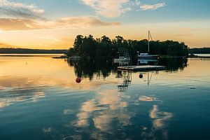 Schärengarten an der schwedischen Küste vor Stockholm