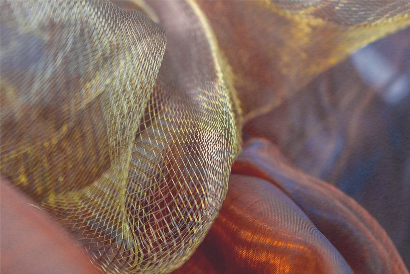 Gold mesh and silk - structure and lightness in dialogue by Mixed media vector arts