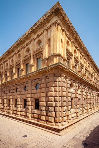 Facade of the palace of Carlos V, Alhambra, Granada, Spain by Fotografiecor .nl