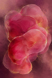 Burgundy Abstract – Pink epoxy resin effect using a painting technique by MadameRuiz
