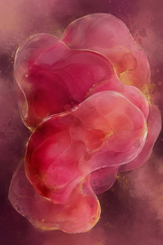 Burgundy Abstract – Rosa Epoxidharz-Optik in Maltechnik von MadameRuiz