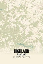 Vintage map of Highland (Maryland), USA. by Prints of Place