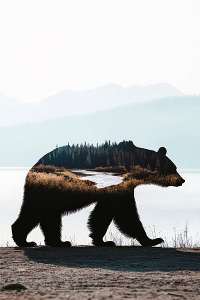 Migration des ours dans le brouillard par Poster Art Shop