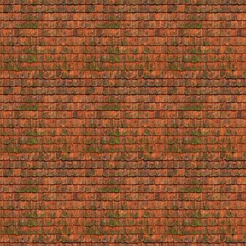 Old roof tiles with moss, seamless pattern by Artmotifs Eve