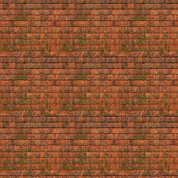 Old roof tiles with moss, seamless pattern by Artmotifs Eve