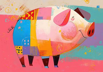 Pig Painting | Swine of Colors by ARTEO Paintings