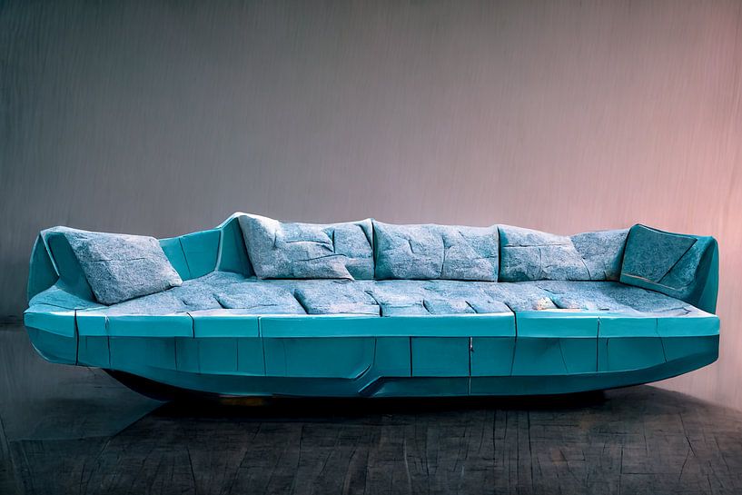 Canapé bleu abstrait Intérieur Chambre Design par Animaflora PicsStock