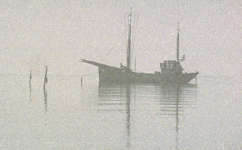 Palingvisser op het IJsselmeer