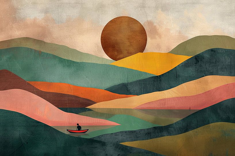 Coucher de soleil paysage par Poster Art Shop