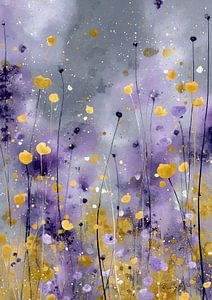 Lavendelblauer Himmel Goldene Mohnblumen