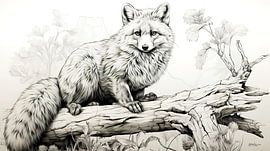 pentekening van een wollig beestje (weet niet wat het is) van Gelissen Artworks