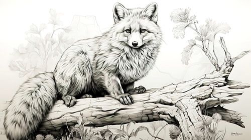 pentekening van een wollig beestje (weet niet wat het is)