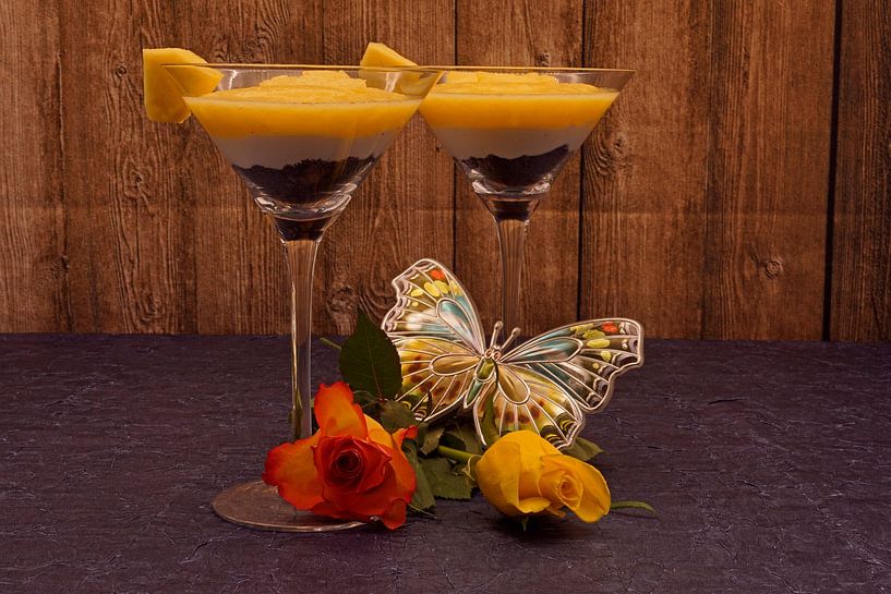 Pineapple yogurt dessert in a glass by Babetts Bildergalerie