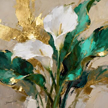 A White Bloom, Touched with Gold