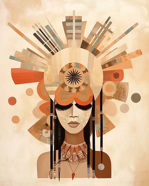 Taupe Abstract by ARTEO Paintings