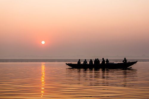 Gange Inde | Lever de soleil à Varanasi | Photographie de paysage en rose