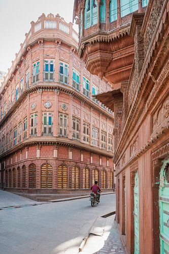 Haveli terracotta gebouw | Reisfotografie print | Bikaner Rajasthan India