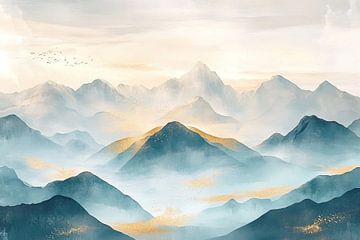 Abstract Berglandschap van Abstract Schilderij