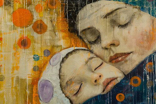 schilderachtig portret klassiek moeder met kind