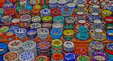 Coloured Turkish bowls by Dick de Gelder