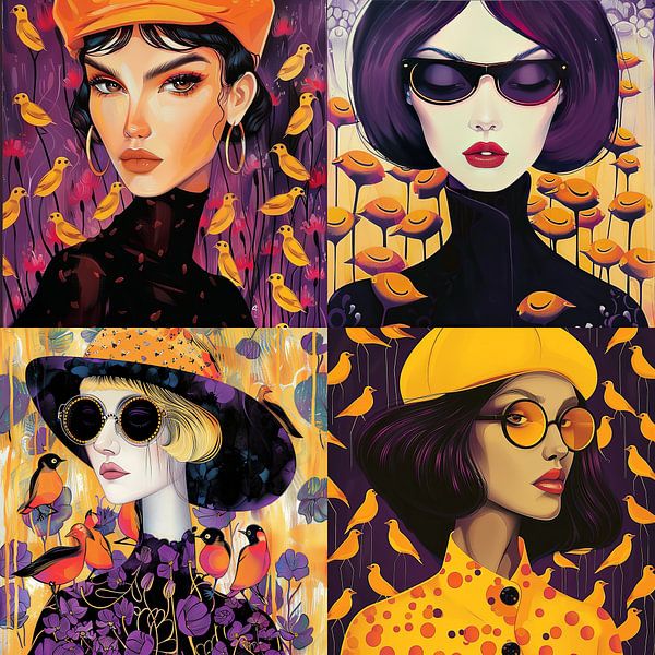 Fantasy-Frauen mit Vögeln von Egon Zitter