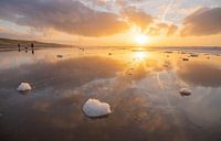Zonsondergang op strand