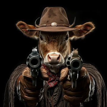 Cowboy koe met pistolen van TheXclusive Art