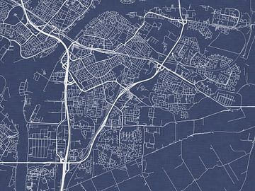 Karte von Dordrecht in Königsblau von Map Art Studio