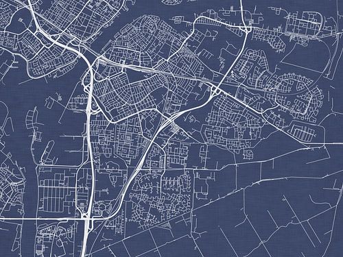 Kaart van Dordrecht in Royaal Blauw