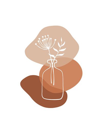 Abstrakte Vase mit Pflanzen