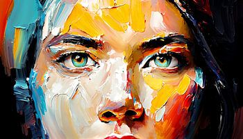 Leuchtend grüne Augen