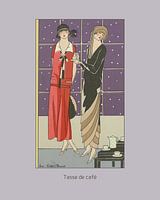 Tasse de café - coffee, pastel, historical vintage art deco fashion print