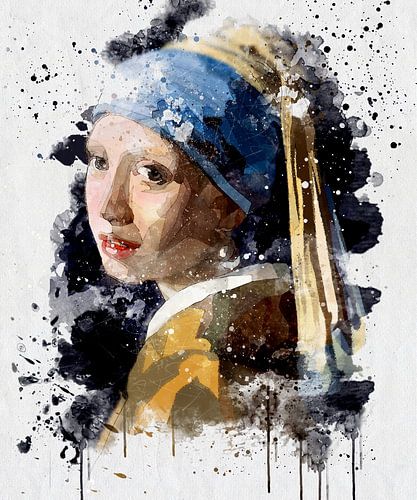 Fille avec la boucle d'oreille en perle