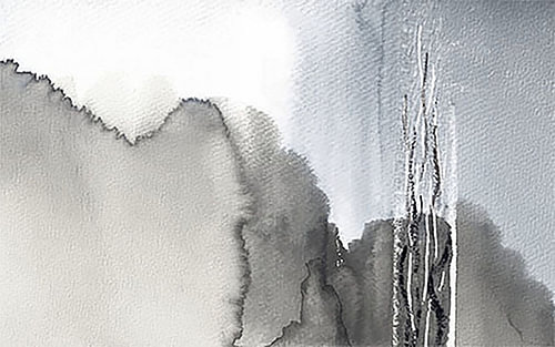 Mistig monochroom bos